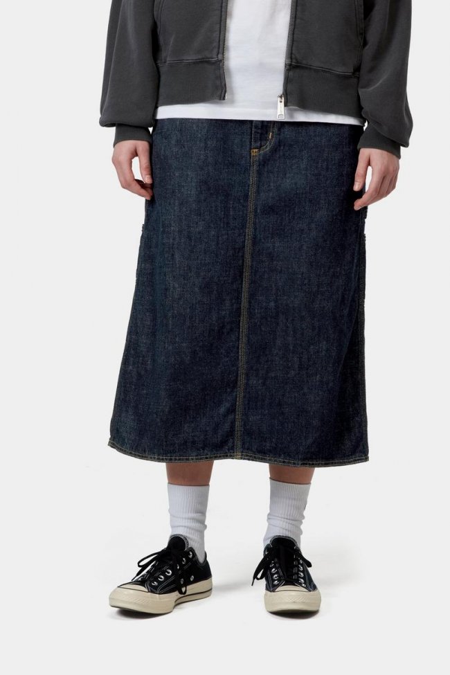 Carhartt Single Knee Skirt - Blue, Rinsed Carhartt Single Knee Skirt - Blue, Rinsed
