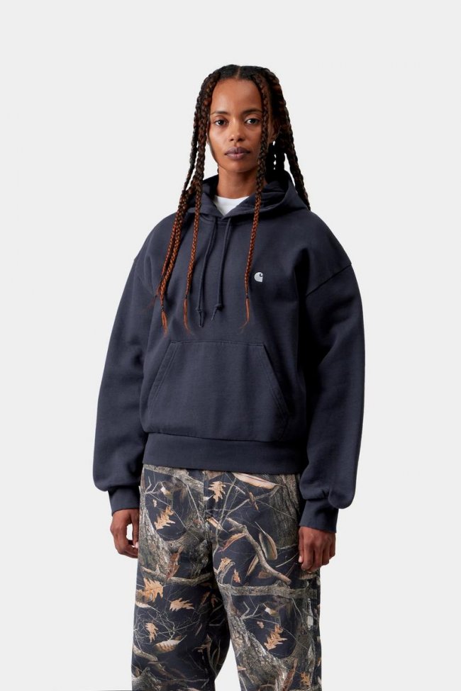 Carhartt Hooded Casey Sweatshirt - Dark Navy / Silver