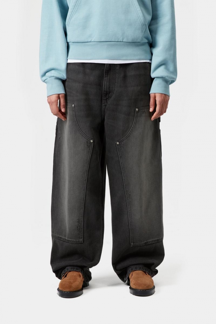Carhartt Brandon Double Knee Pant - Black, Grind wash