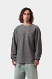 Carhartt L/S Loose Pocket T-Shirt - Black, Garment dyed