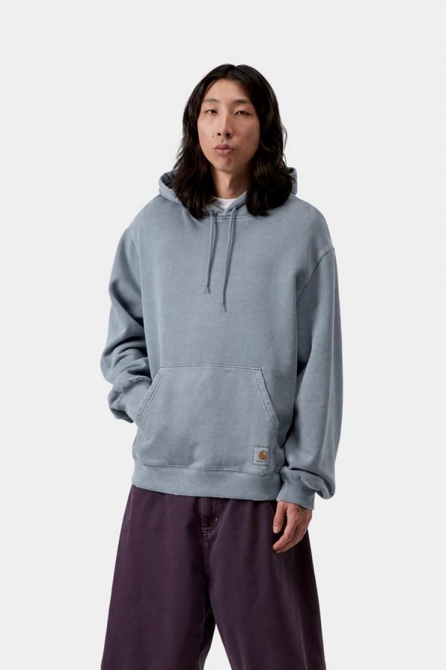 Carhartt Hooded Torion Sweatshirt - Office Blue, Grind wash