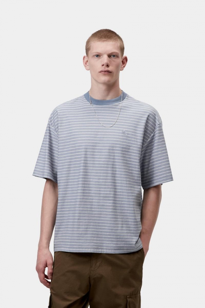 Carhartt S/S Dupree T-Shirt - Dupree Stripe, Shady Blue