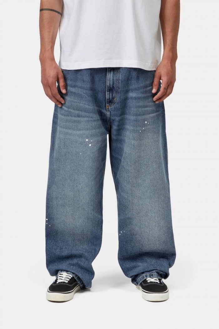Carhartt OG Single Knee Pant - Blue, Destroy wash, splatter