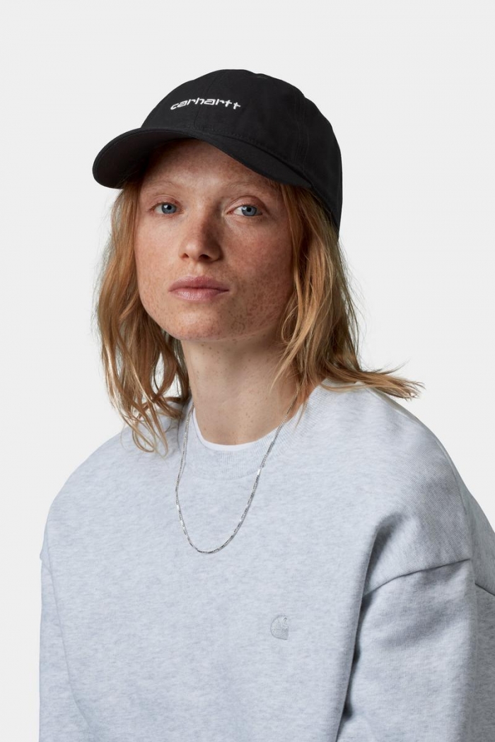 Carhartt Canvas Script Cap - Black / White