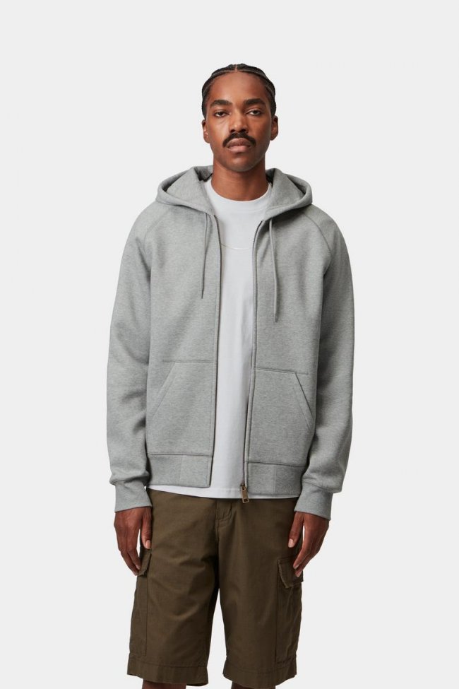 Carhartt Hooded Chase Jacket - Grey Heather / Gold
