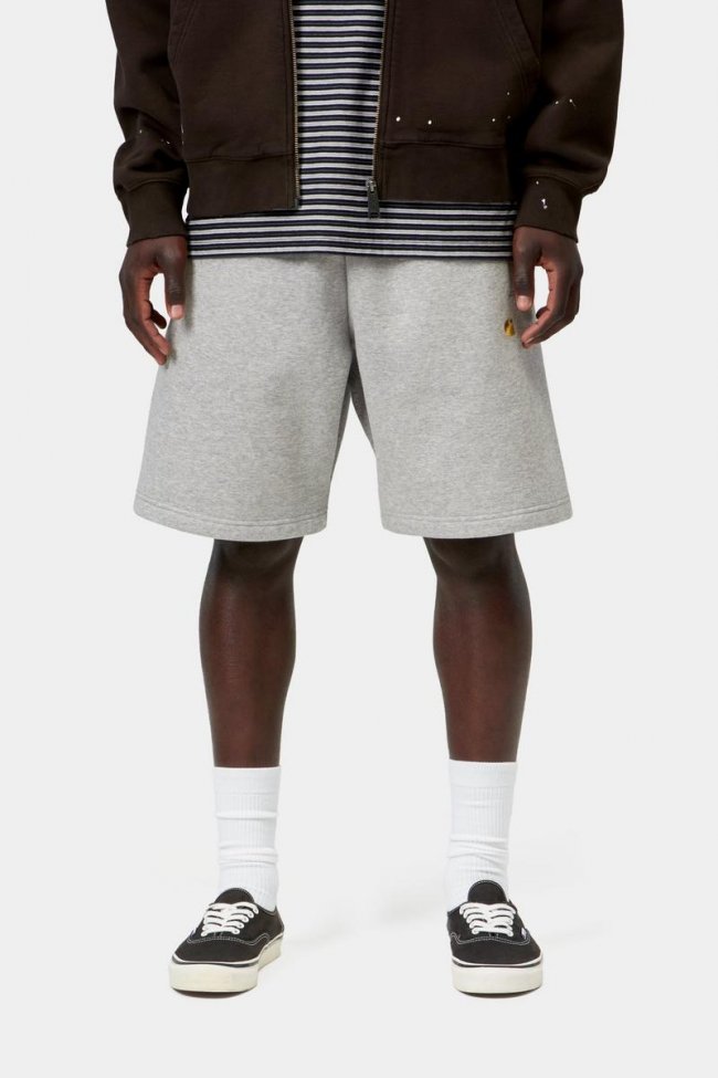 Carhartt Chase Sweat Short - Grey Heather / Gold