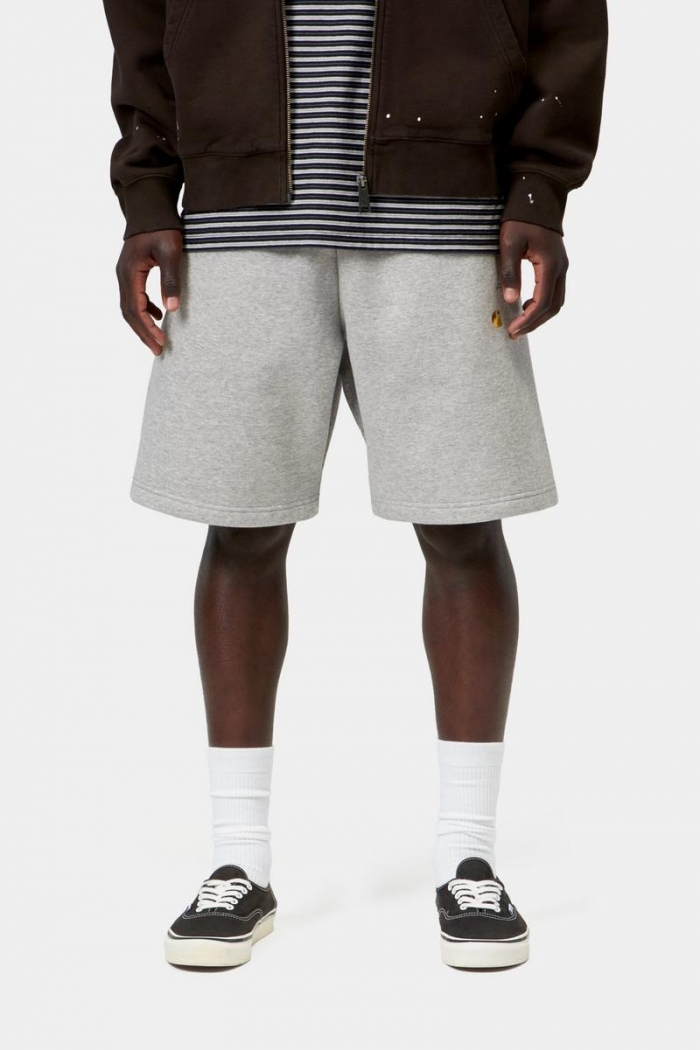 Carhartt Chase Sweat Short - Grey Heather / Gold