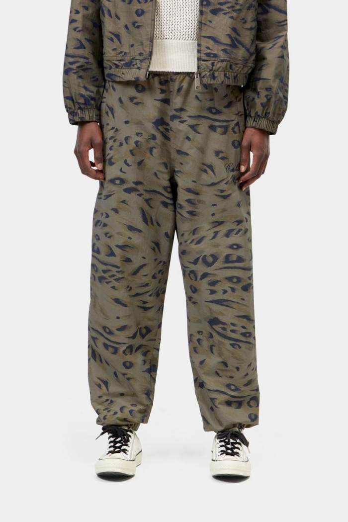 Carhartt Travon Pant - Duck Feather Print, Cypress / Black