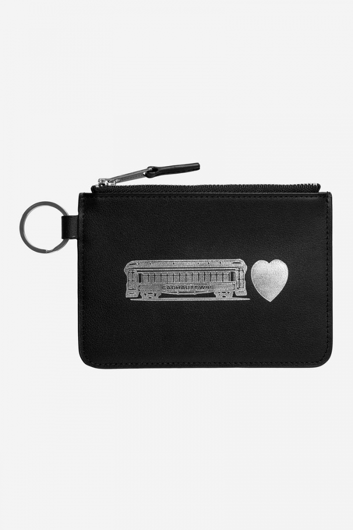 Carhartt Deconstructed Leather Wallet - Black / Silver