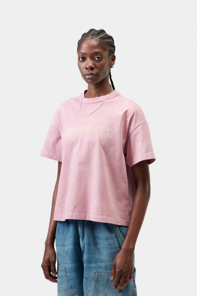 Carhartt S/S Painter T-Shirt - Hortensia, Destroy wash, splatter