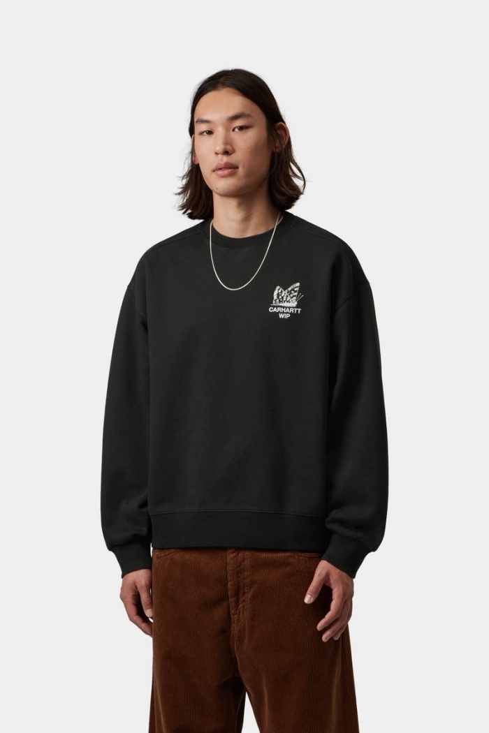 Carhartt Hourglass Sweat - Black, Stone washed