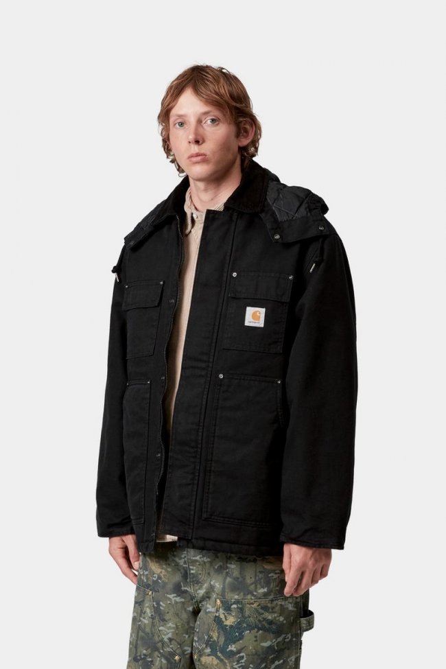 Carhartt Ambel Coat - Black / Black, Stone washed Carhartt Ambel Coat - Black / Black, Stone washed