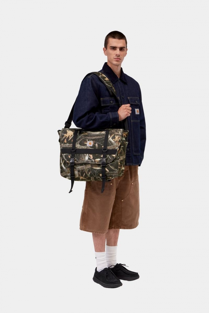 Carhartt Jake Messenger Bag - Camo Feather Tree, Black