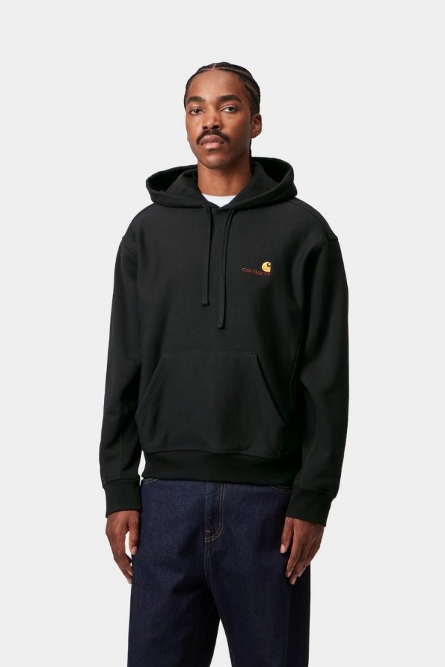 Carhartt Hooded American Script Sweatshirt - Black