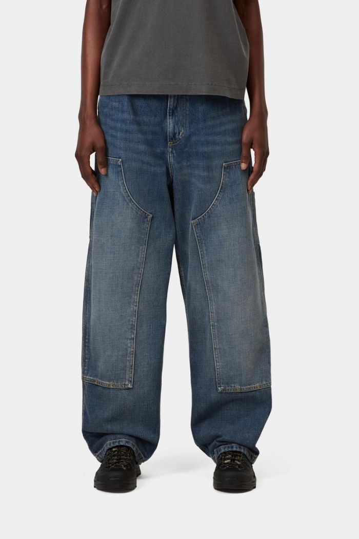 Carhartt Brandon Double Knee Pant - Blue, Dark used wash