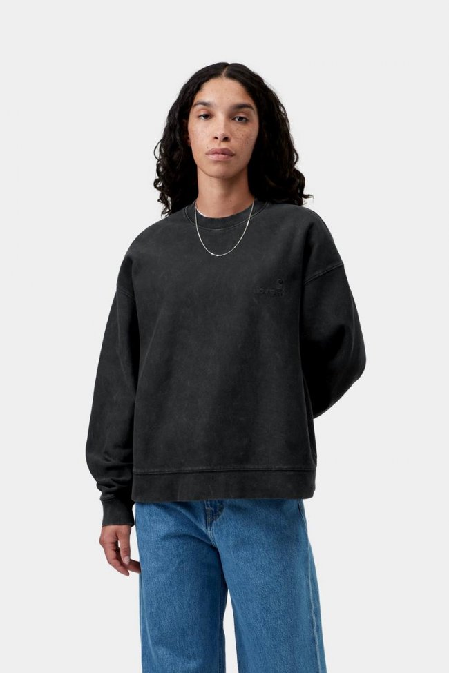 Carhartt Lambert Sweatshirt - Black, Moon wash