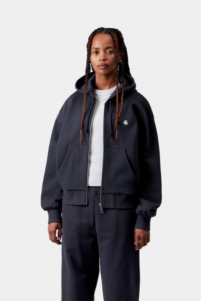 Carhartt Hooded Casey Jacket - Dark Navy / Silver