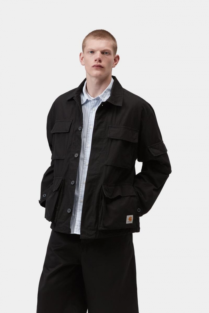 Carhartt Mandelson Jacket - Black, Garment dyed
