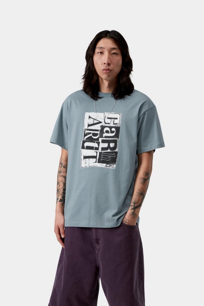 Carhartt S/S Moving Letterpress T-Shirt - Velvet Blue