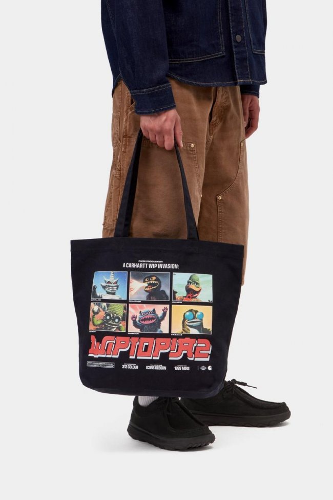 Carhartt Canvas Graphic Tote - WIPTOPIA 2, Print Black