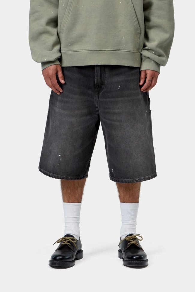 Carhartt OG Single Knee Short - Black, Destroy wash, splatter Carhartt OG Single Knee Short - Black, Destroy wash, splatter