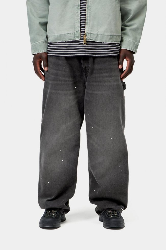 Carhartt OG Single Knee Pant - Black, Destroy wash, splatter