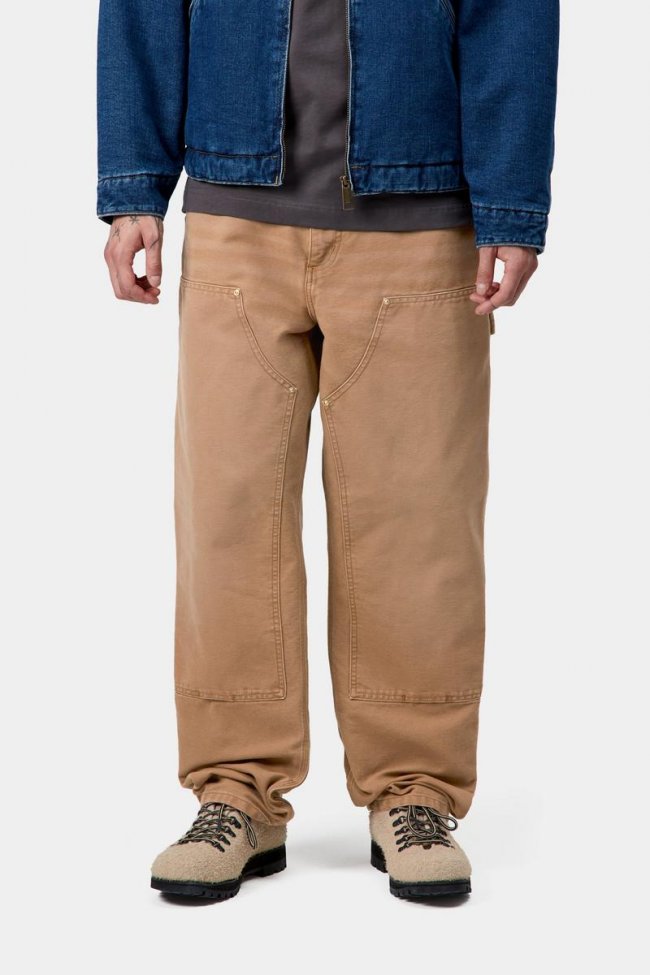 Carhartt Double Knee Pant - Hamilton Brown, Stone canvas