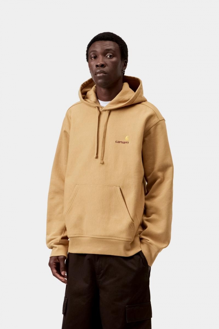 Carhartt Hooded American Script Sweatshirt - WIP Dusty H
