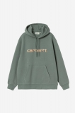 Carhartt Hooded Carhartt Sweatshirt - Velvet Green / Gentle Orange Carhartt Hooded Carhartt Sweatshirt - Velvet Green / Gentle Orange
