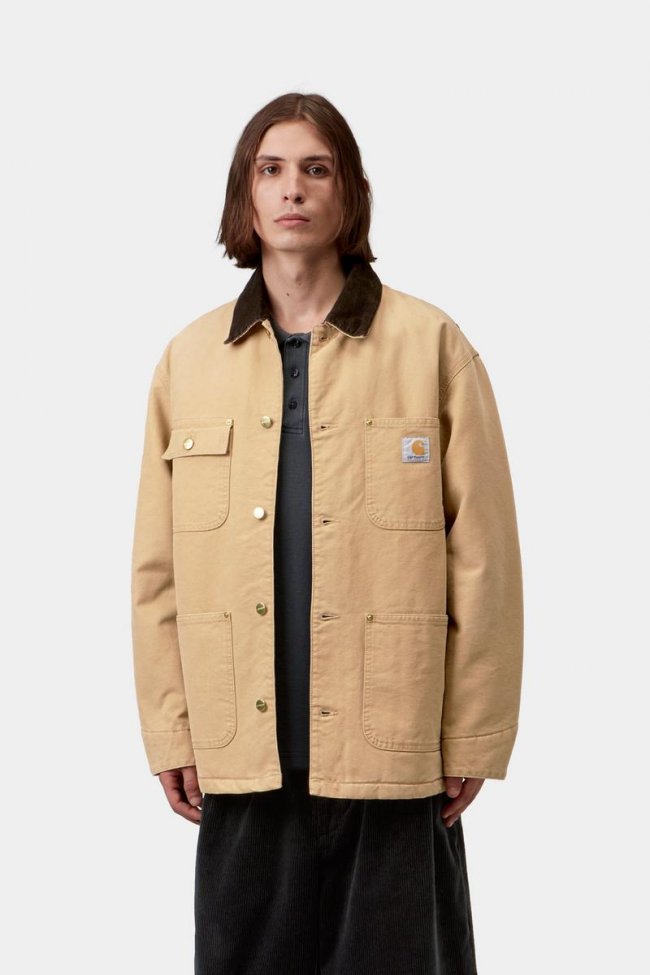 Carhartt OG Chore Coat - WIP Dusty H / Tobacco, Stone canvas