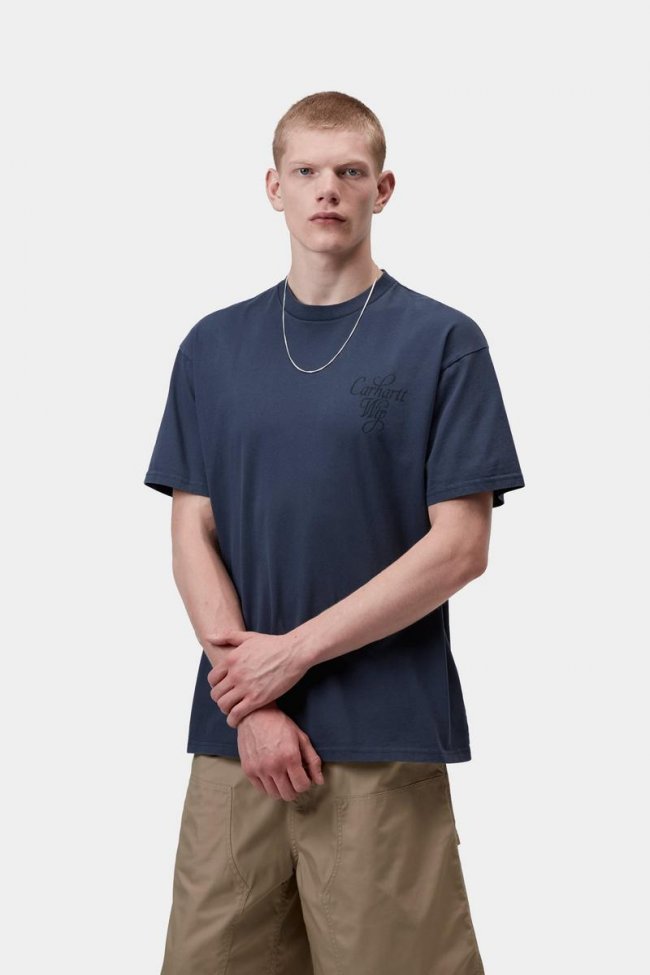 Carhartt S/S Vestige T-Shirt - Blue, Stone washed