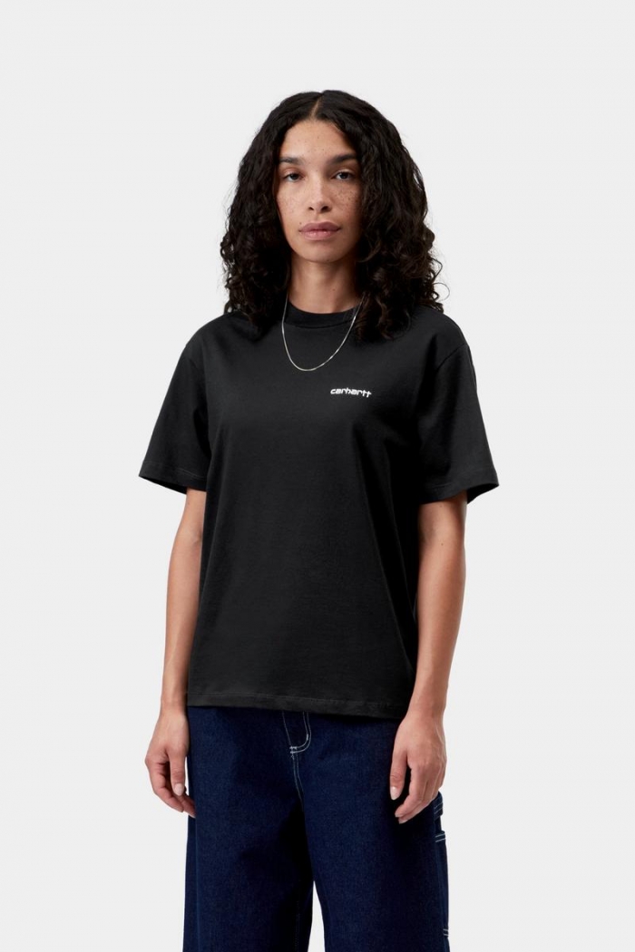 Carhartt S/S Script Embroidery T-Shirt - Black / White