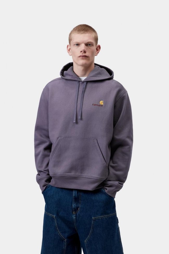 Carhartt Hooded American Script Sweatshirt - Shady Purple