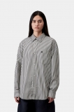 Carhartt W‘ L/S Daldry Shirt - Daldry Stripe, Black / Wax Carhartt W‘ L/S Daldry Shirt - Daldry Stripe, Black / Wax