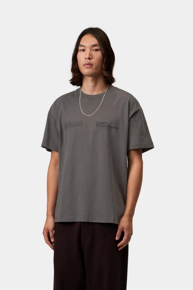 Carhartt S/S Boxed T-Shirt - Soot, Garment dyed