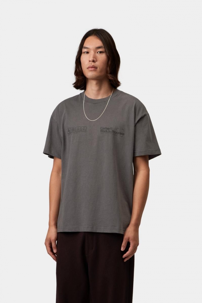 Carhartt S/S Boxed T-Shirt - Soot, Garment dyed