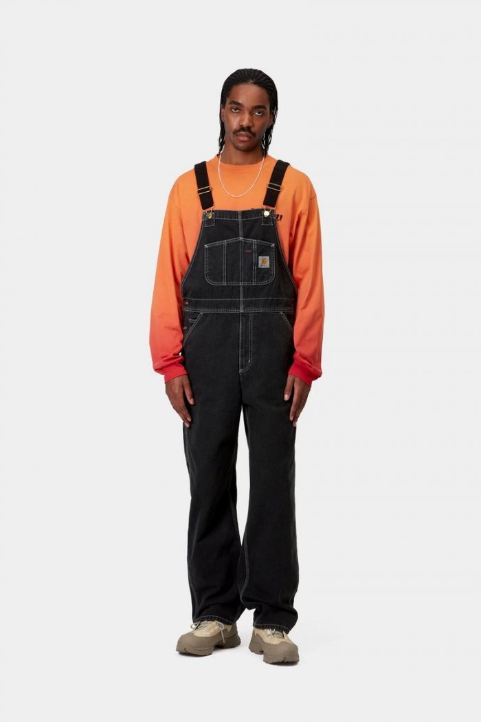 Carhartt Bib Overall - Black, Stone washed