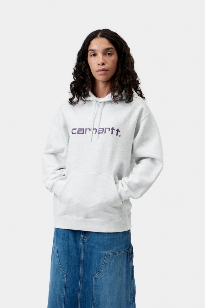 Carhartt Hooded Carhartt Sweatshirt - Ash Heather / Cozy Purple