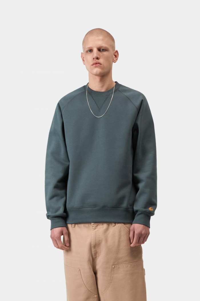 Carhartt Chase Sweatshirt - Cozy Blue / Gold