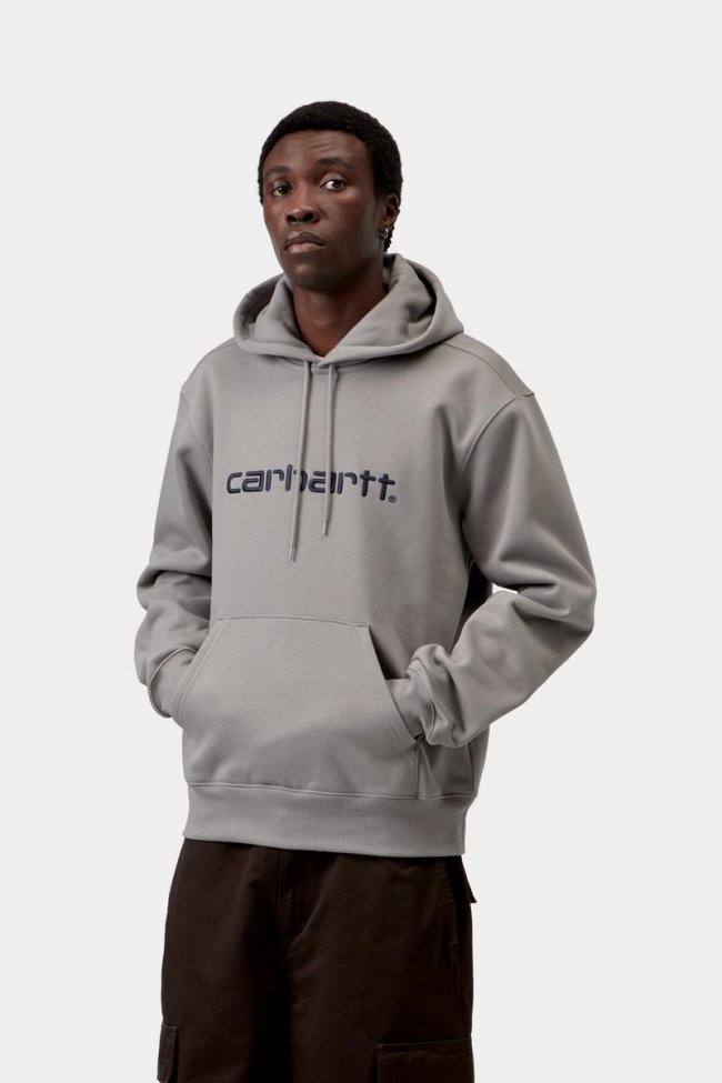 Carhartt Hooded Carhartt Sweatshirt - Shady Grey / Dark Navy