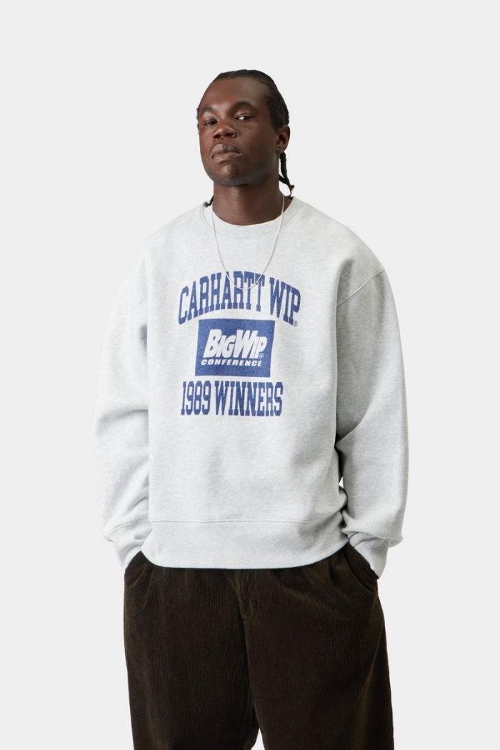 Carhartt 1989 Winners Sweatshirt - Ash Heather, Heavy stone wash