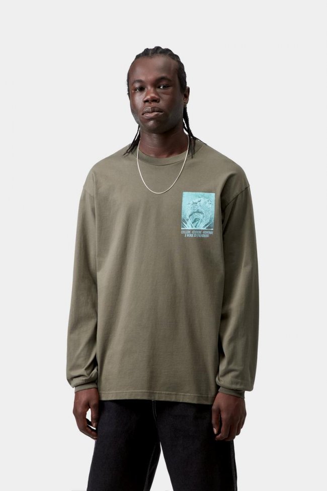 Carhartt L/S Emerge T-Shirt - Leaf, Stone washed