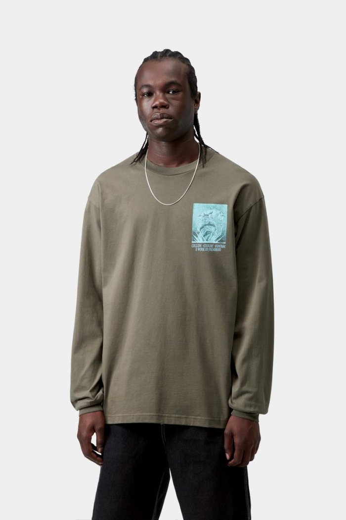 Carhartt L/S Emerge T-Shirt - Leaf, Stone washed