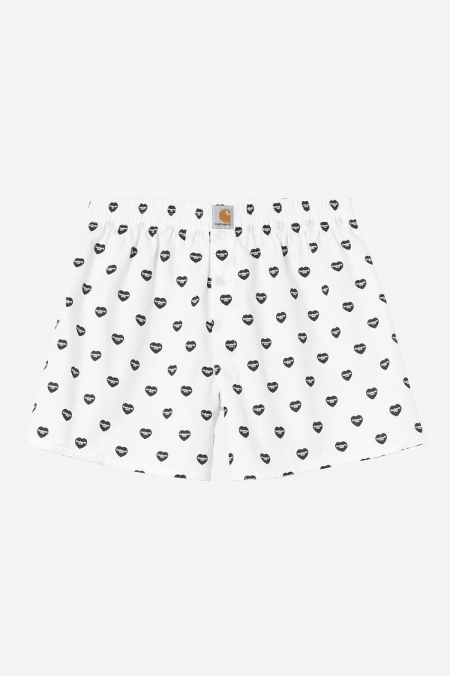 Carhartt Cotton Boxer - Heart Print, White / Black