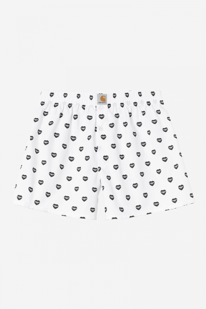 Carhartt Cotton Boxer - Heart Print, White / Black