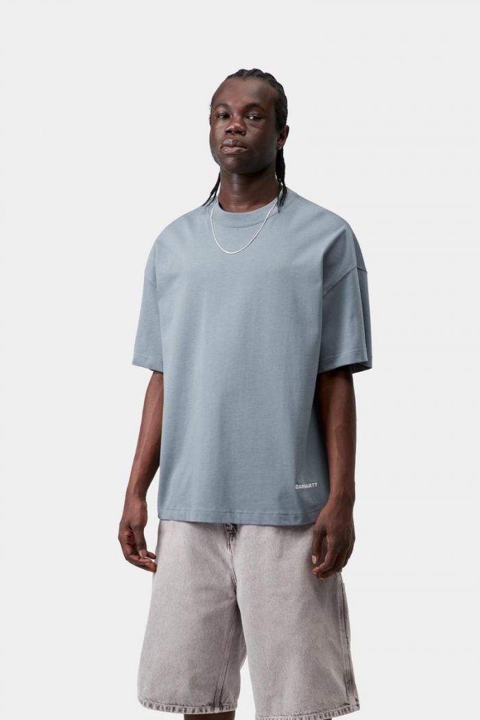 Carhartt S/S Link Script T-Shirt - Velvet Blue / White