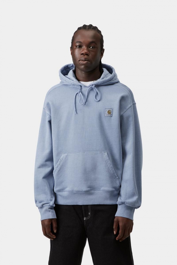 Carhartt Hooded Nelson Sweatshirt - Gentle Blue, Garment dyed