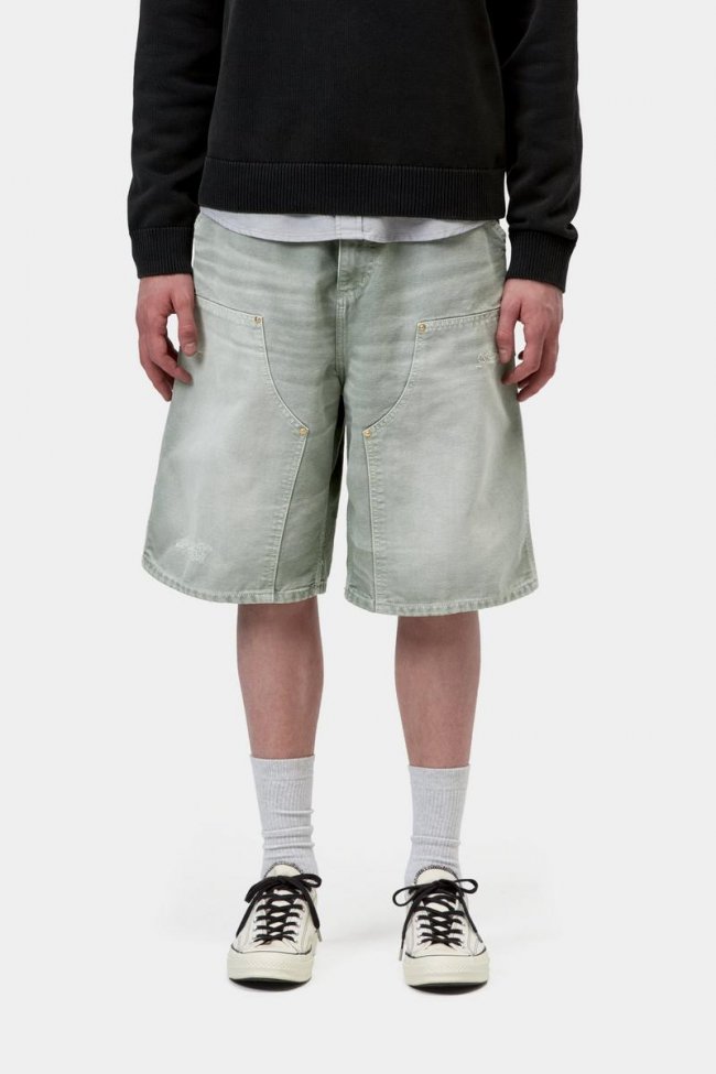 Carhartt OG Double Knee Short - Shady Green, Destroy wash