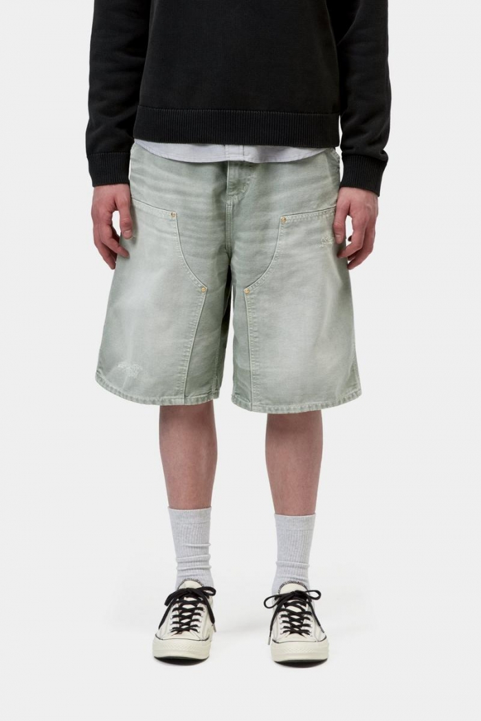 Carhartt OG Double Knee Short - Shady Green, Destroy wash