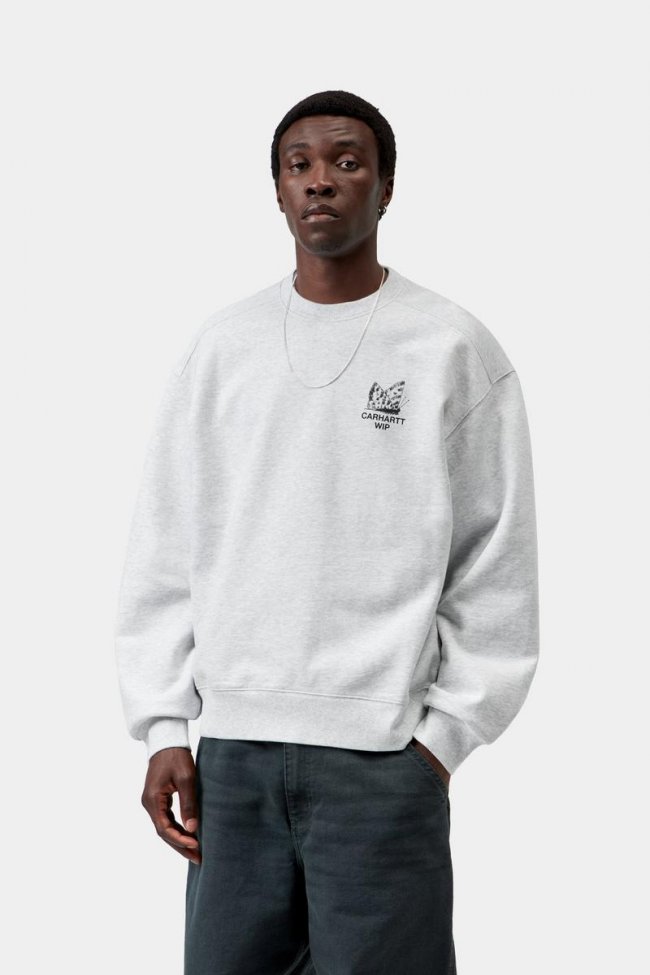 Carhartt Hourglass Sweat - Ash Heather, Stone washed